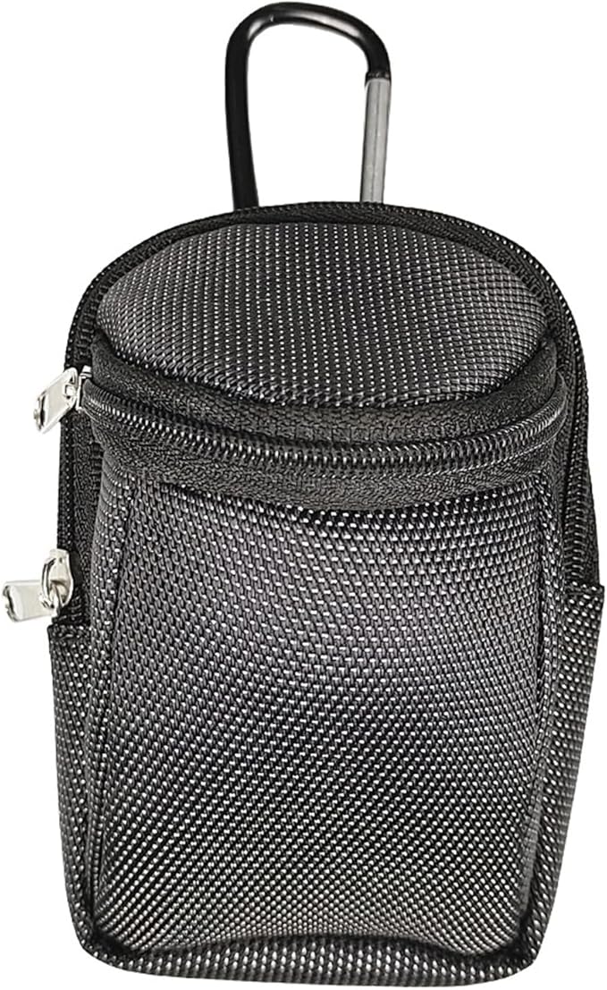 Golf Balls Pouch Bag Pocket Golf Ball Holder for Men Women Golf Tees Bag Pouch with Carabiner 2-Layers Zipper Golf Bags, 12*8*9CM, Quantity: 1