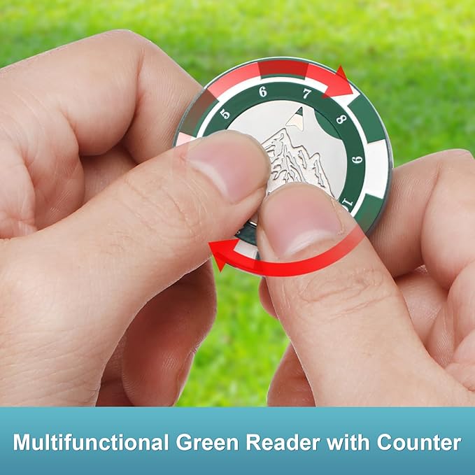 SlopeVision Pro Golf Green Reader with Hat Clip, Horizontal Bubble Level & Golf Ball Marker – High Precision Green Reading Aid, Ideal Golf Gift for Men & Women