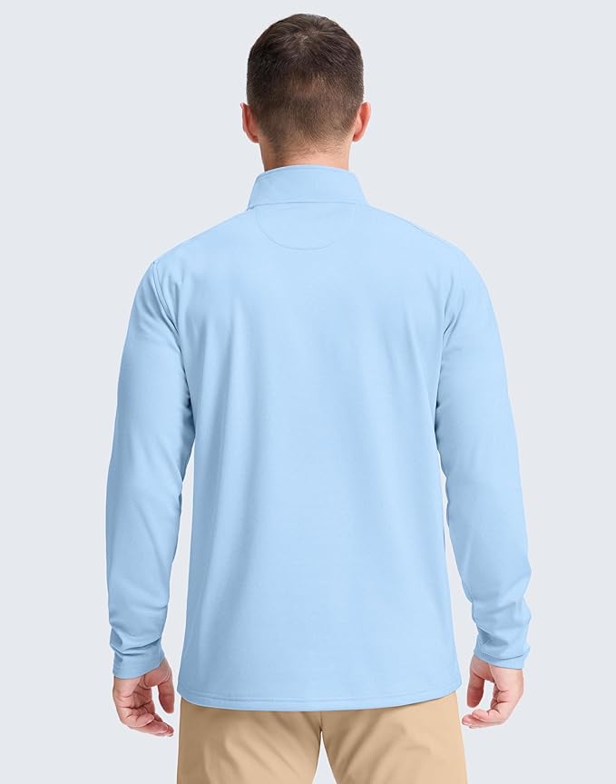 Obla Golf Quarter Zip Pullover Men Fleece Mock Neck Sweatshirt Winter Warm 1/4 Zip Long Sleeve Golf Shirt