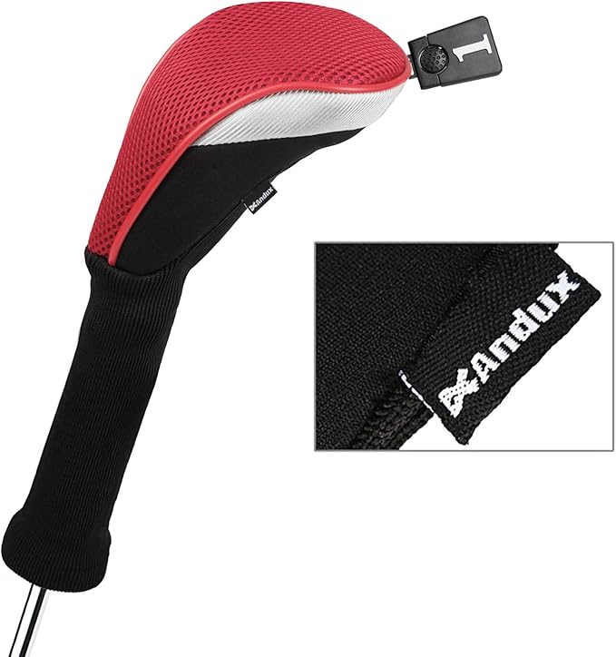 Andux 4pcs/Set Mesh Golf 460cc Driver Fairway Wood Club Head Covers Long Neck with No. Tags