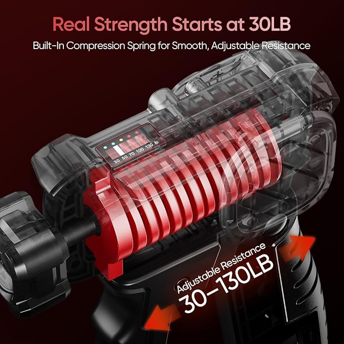 FitBeast Grip Strength Trainer with Built-In Counter, Adjustable Hand Gripper Strengthener 30–130LB, Forearm Strengthener for Office & Home Training