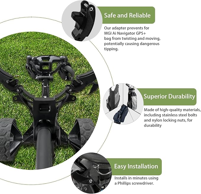 Golf Bag Accessories for MGI Ai Navigator GPS+, Enhanced Stability Golf Bag Stabilizers and Stand to Eliminate Bag Twisting(A Pair)