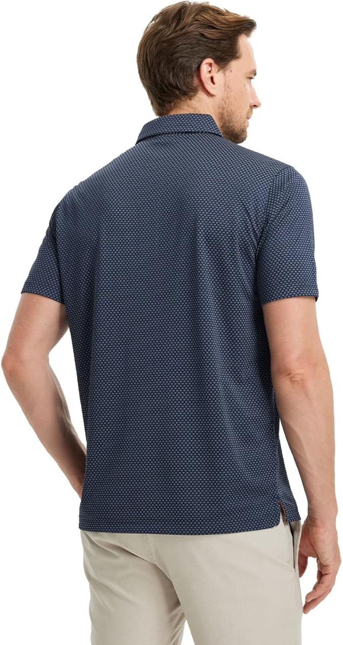 M MAELREG Golf Shirts for Men Moisture Wicking Jacquard Breathable Performance Dry Fit Collared Mens Polo Shirts Short Sleeve