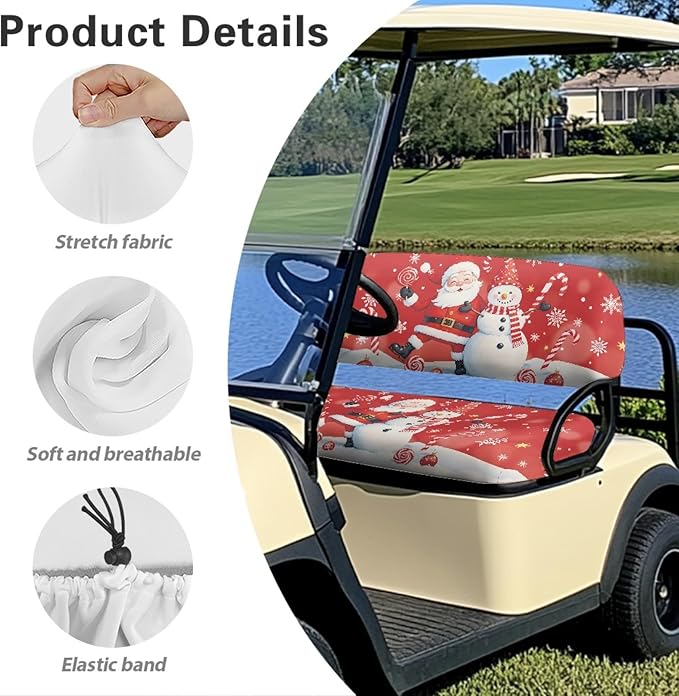 Fashion Print Golf Cart Seat Covers 2 Passenger Golf Cart Backrest Cover Golf Cart Seat Towel Gift for Friends