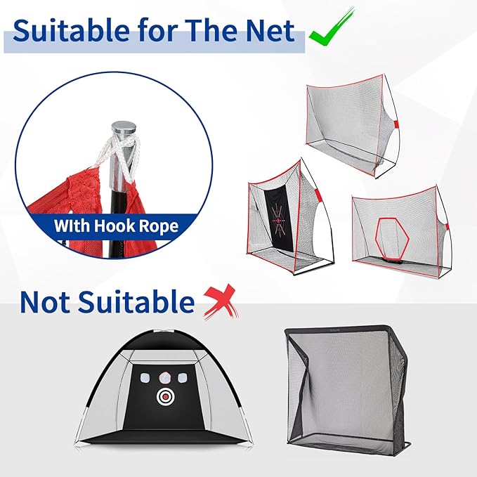 Shank Net Attachment for Golf Hitting Nets, Compatible with 10ft x7ft and 10ft x10ft Golf Nets for Indoor & Outdoor Use