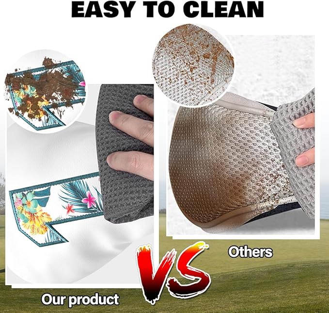 Golf Club Covers Driver Covers Fairway Wood Headcover Hybrid Cover Leather Mallet Putter Covers Blade Headcovers Golf Head Covers for Most Brand