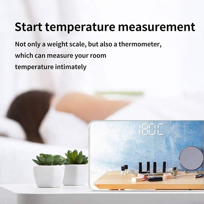 Travel Scale for Body Weight, Venugopalan Small Portable Body Weight Scales Digital Bathroom Mirror Scale Mini Electronic Scale for Personal Health, Body Tape Measure Included (Battery)