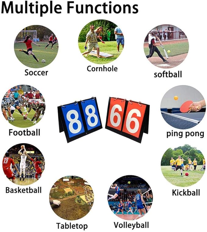 APORO Portable Table Top Scoreboard Flipper, Multi Sports Score Flip Scoreboard