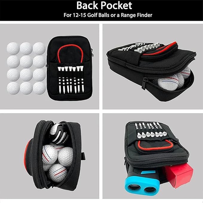 Golf Ball Pouch, Tee Organizer Bag Accessory Clip, Holder with Sturdy Storage Feature, Pouch with Course Practice Function, Play Supply, Durable Organizer Choice for Women Men Golf Club Accessories
