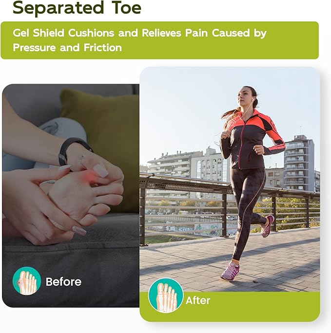 Bukihome 8 PCS Toe Protectors, Silicone Toe Caps Closed Toe Surface Fabric Sleeve Protectors, Prevent Pain Relief for Corns, Blisters and Ingrown Toenails（8PCS Medium Size)[Upgrade]