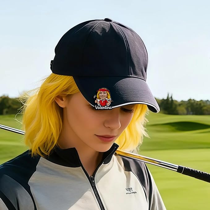 Personalized Golf Ball Marker Cartoon Funny Custom Head Photo Magnetic Golf Ball Markers Hat Clip Golf Accessories Birthday for Women Men Golfers