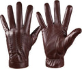 Winter Leather Gloves for Men,Touchscreen Snow Driving Gloves with Cashmere Lining for Motorcycle Driving Riding…