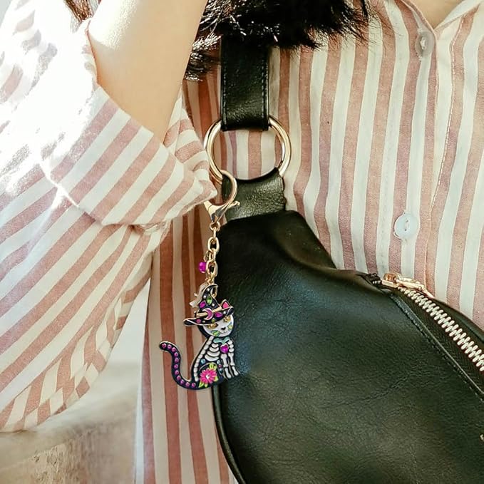 Madison Tyler Western Cowboy Boots Cherry Bow Bubble Tea Strawberry Cute Keychain | Bag Charms for Handbags Purse Charms
