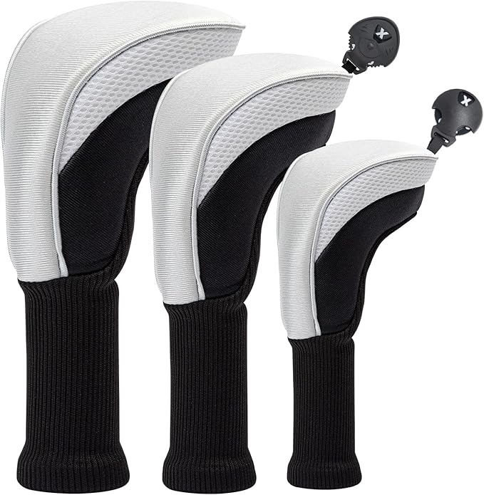Golf Head Covers for Fairway Woods Driver Hybrids 5 Pieces Nylon Mesh Sports Fan Golf Club Headcovers-Golf Accessories for Men Women.