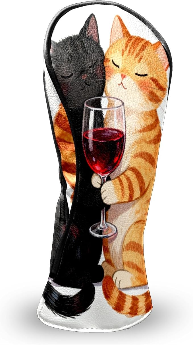 Golf Head Covers Leather Driver Headcover, Premium Golf Club Covers with Anti-Scratch Lining 1/3/5 Wood Head Covers for Golf Clubs for Women Men
