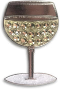 Premium Vibrant Crystal Golf Ball Marker with Magnetic Hat Clip (White Wine Glass) | Perfect Golf Accessories, Golf Gift, and Golf Giveaway for Men Women with Luxurious add-ons Available!