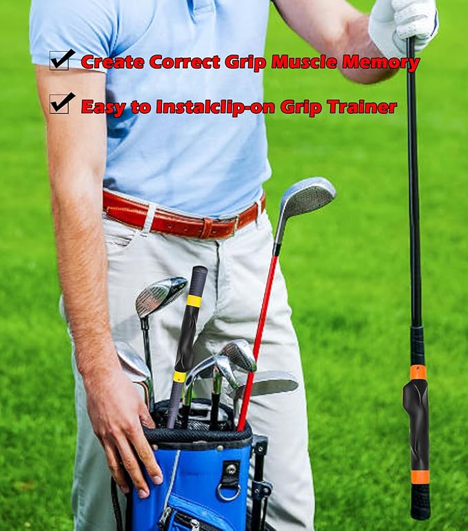 2 Pcs Golf Grip Trainer, Lightweight Golf Training Aid to Help Train Correct Hand Position, Right Hand Golf Swing Trainer