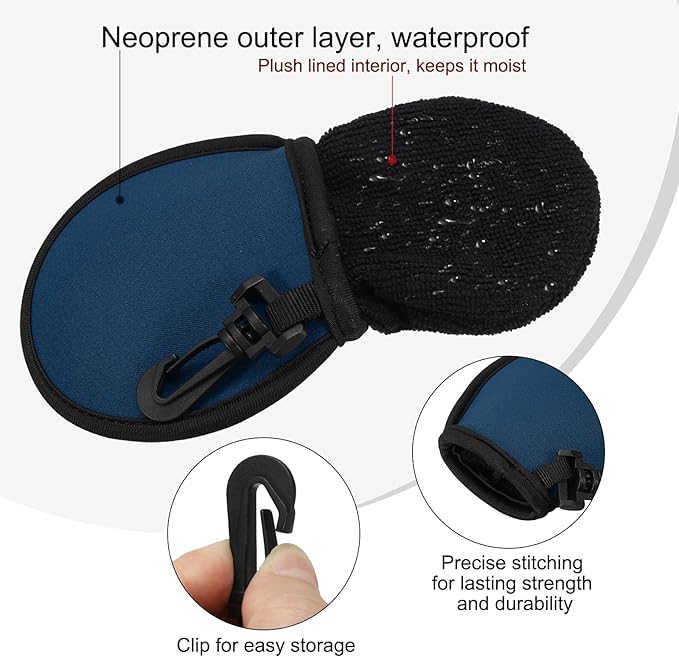 PATIKIL Golf Ball Washer Pouch, Portable Golf Balls Cleaner Pocket Bag with Hanging Clip for Men Golf