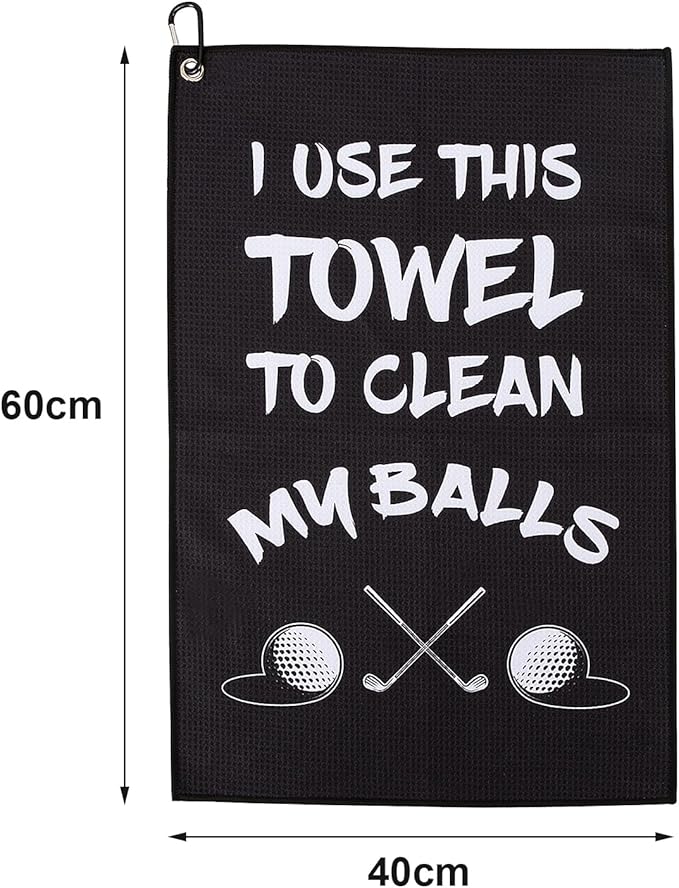 Golf Accessories Towel Gifts for Men -Funny Towel Cleaning Cloth with Clip for Bags Golf Balls & Clubs, Gifts for Him Golfer Husband Boyfriend Christmas Birthday Valentines Day Fathers Day Retirement