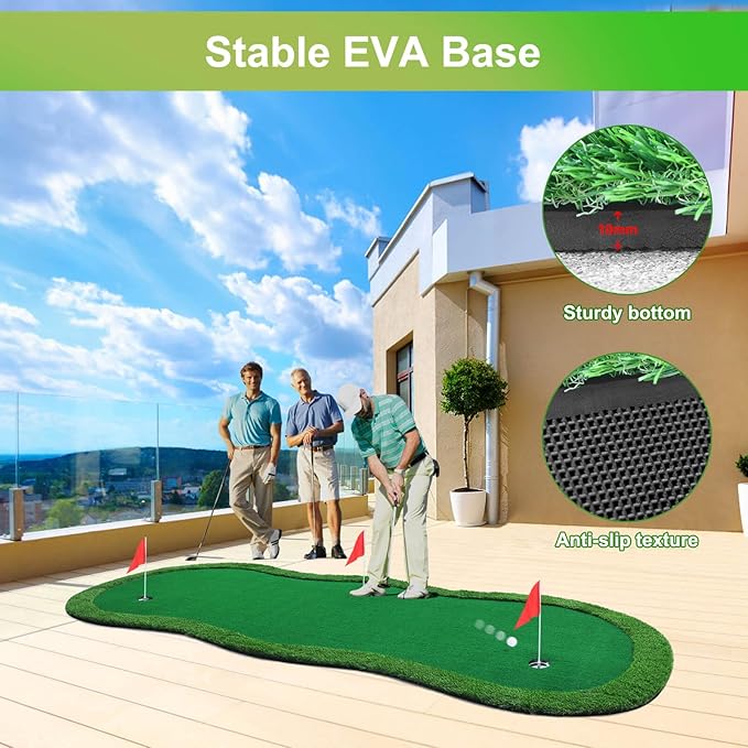 Golf Putting Green, Large Golf Putting Mat for Indoor Outdoor, Professional Practice Training Greens Mat