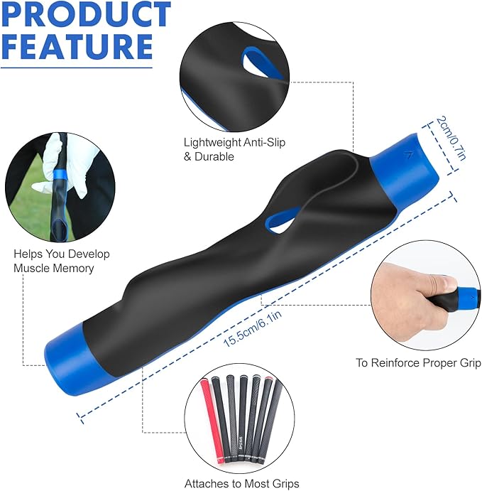 Golf Grip Trainer Golf Practice Tool, Easy To Carry to the Practice Area, Golf Swing Trainer Ensure the Right Grip Every Time, Golf Grip Training Aid, Golf Accessories Improve Your Swing Rhythm