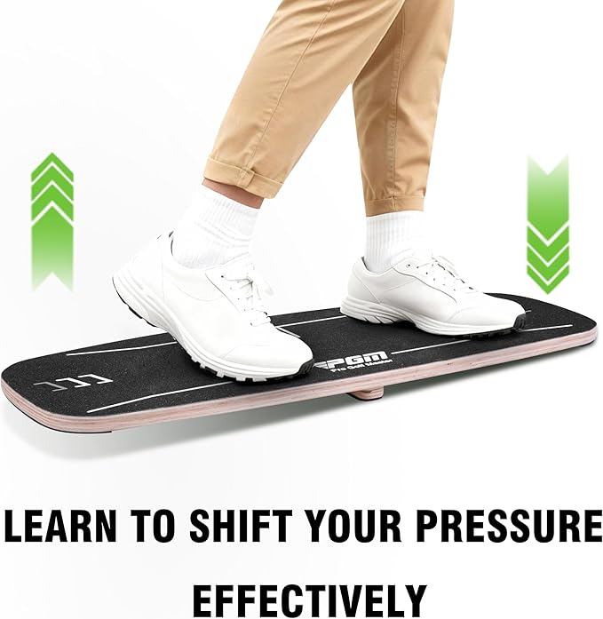 PGM Golf Pressure Plate Golf Balance Board - Gravity Transfer Board Training Aid to Shift Weight - Increase Swing Speed Training Aid Accessory Golf Balance Board for Beginners Training
