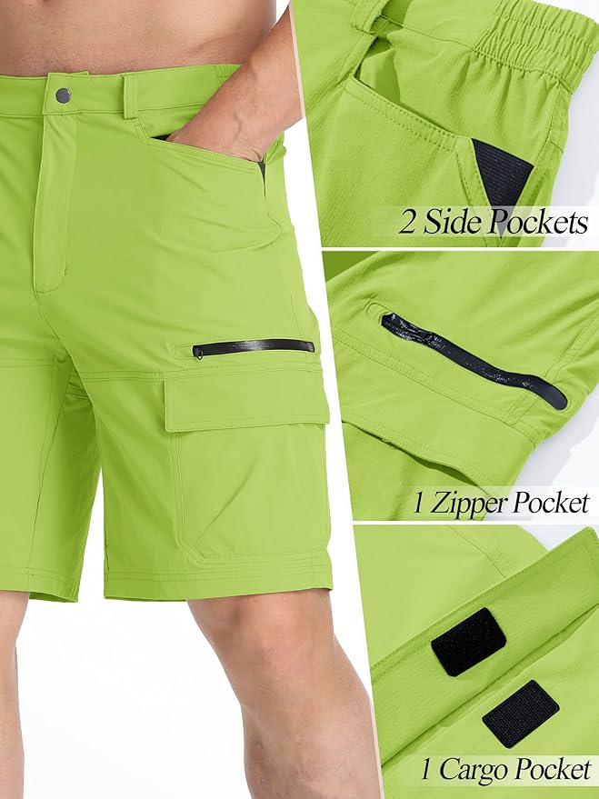 TACVASEN Men's Summer Outdoor Shorts Quick Dry Cargo Casual Work Hiking Shorts (NO Belt)