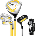 PGM Junior Golf Clubs Set - Kids Golf Clubs for Ages 3-5, 6-8, 9-12 | Right Handed - Oversized Sweet Spot 360cc Driver - Lightweight Graphite Shafts - Golf Stand Bag