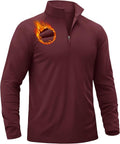 TACVASEN Men's Quarter Zip Pullover Fleece Lined Thermal Long Sleeve Golf Shirt 1/4 Zip Warm Winter Sweatshirts