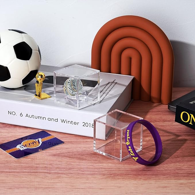 Championship Ring Display Case,Acrylic Display Box and Holder for Super Bowl Rings, Championship Rings, and Baseball Rings,for Collectors and Enthusiasts,3pcs
