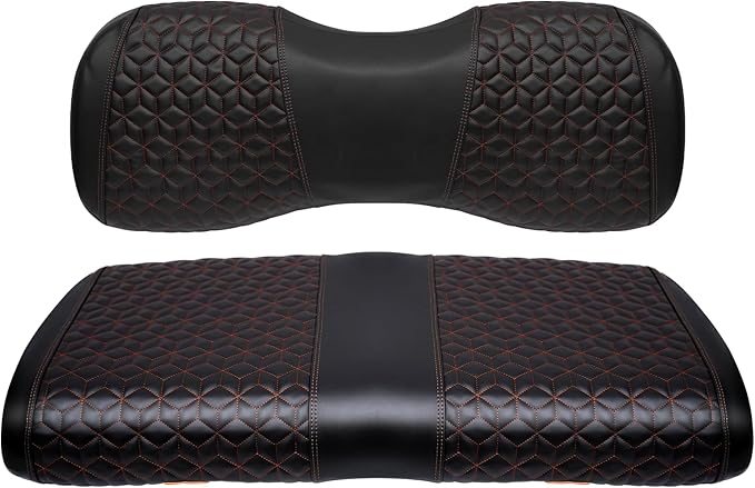 Golf Cart Seat Covers Front for Yamaha G29/Drive/Drive 2 2007+ Standard Seat Cushion, EZGO Vinyl Leather Seat Cover Set Replacement Accessories, No Staples, Black(4 PCS)