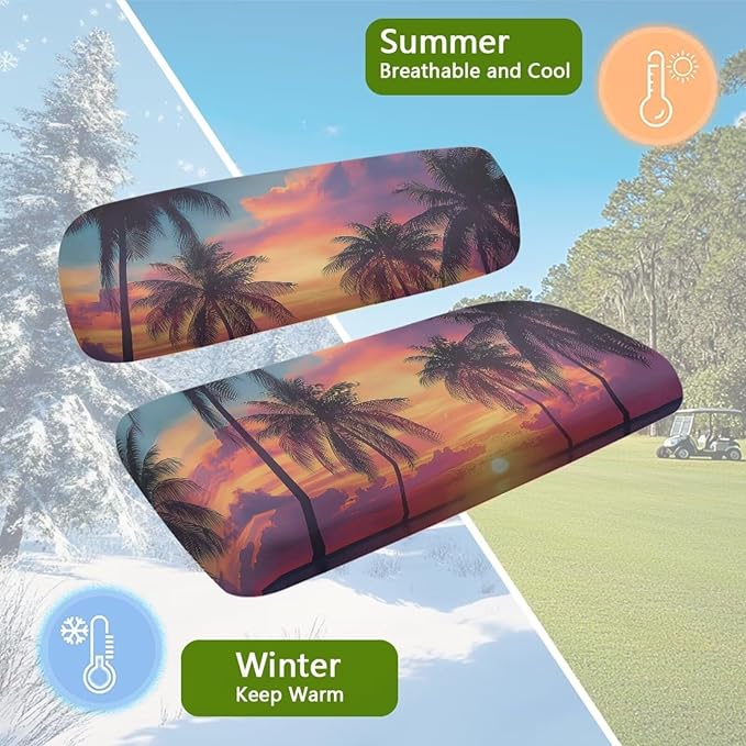 Fashion Print Golf Cart Seat Covers 2 Passenger Golf Cart Backrest Cover Golf Cart Seat Towel Gift for Friends