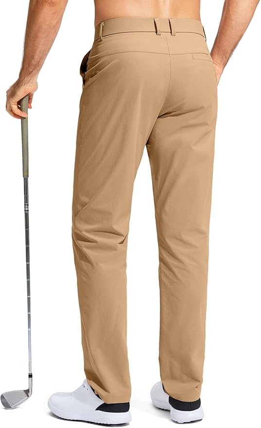 Pudolla Men's Golf Pants Stretch Work Dress Comfy Pants 30"/32"/34" Lightweight Quick Dry Casual Slacks Trousers with Pockets