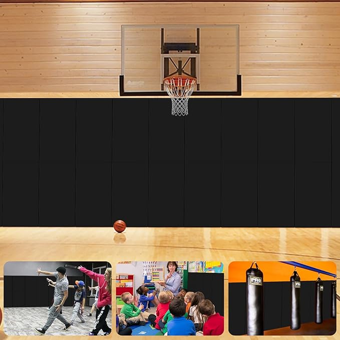 Gym Padding Wall Pads for Gym Wall Mats Basketball Wall Padding 2" Thick Foam Gym Wall Pad for Kids Wall Pad Protection, Waterproof Durable Wall Pads for Safety Colorful Wall Pad