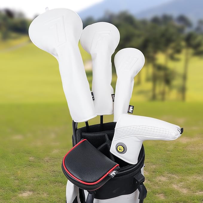 Craftsman Golf Leather Black Mallet Putter Headcover Head Cover Protector Case for LAB DF3 Center Shaft Putters Magnetic Closure