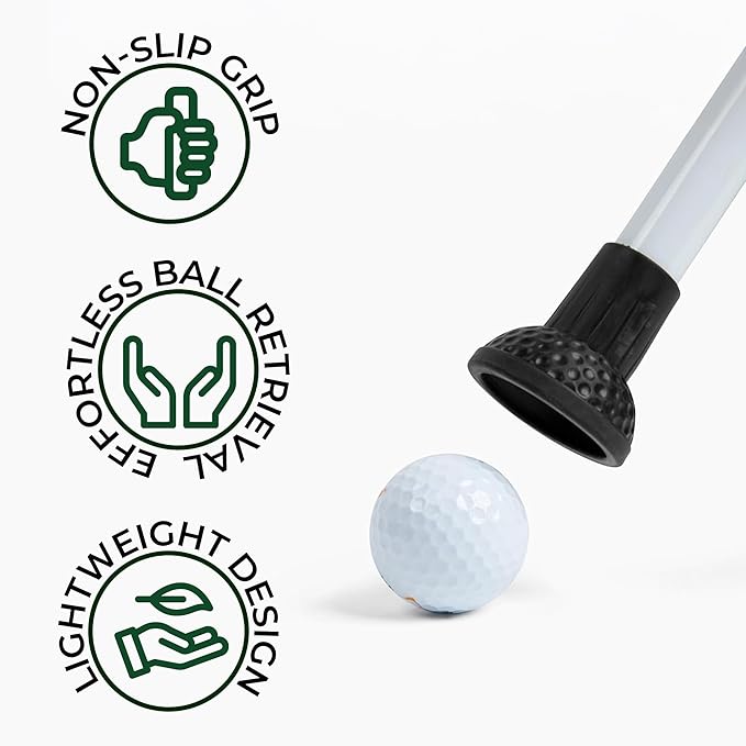 TAMP-IT 24" Gimme Grabber Golf Ball Retriever – Lightweight Pickup Tool, Easy Retrieval, Ideal for Scramble Play & Personal Use, Water Retriever Tool, Picker Upper Grabber, Non-Slip Golf Ball Picker