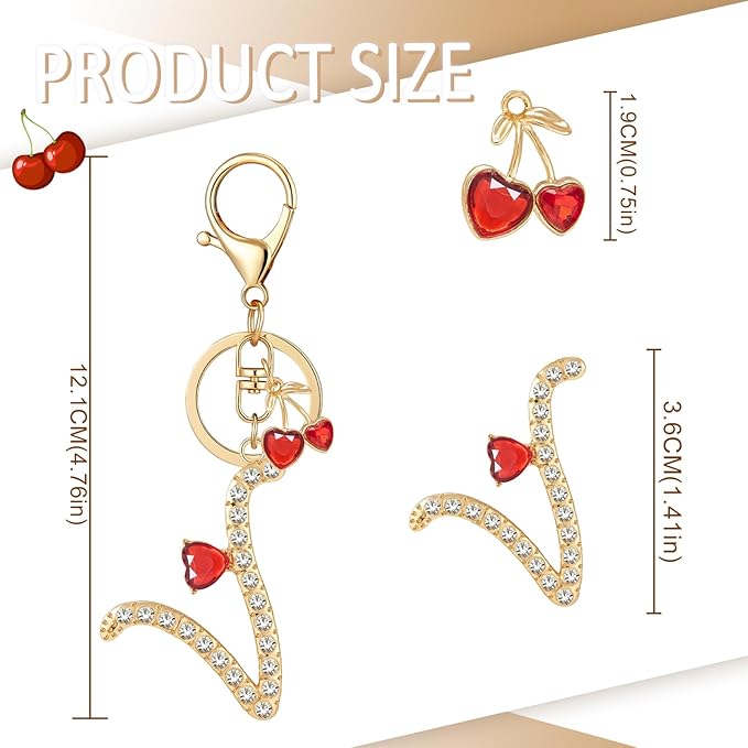 Gold Plated Alphabet Initial Letter Keyring Keychain for Women Girls Crystal Key Chains for Wallet Backpack Bag Charm