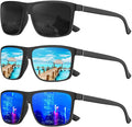 KALIYADI Polarized Sunglasses for Men and Women, Mens Sun Glasses with UV Protection for Driving Fishing Golf (3 Packs)