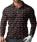 Men's Long Sleeve Golf Shirt Quick Dry 3 Button Work Fishing Outdoor Casual Collar Shirt