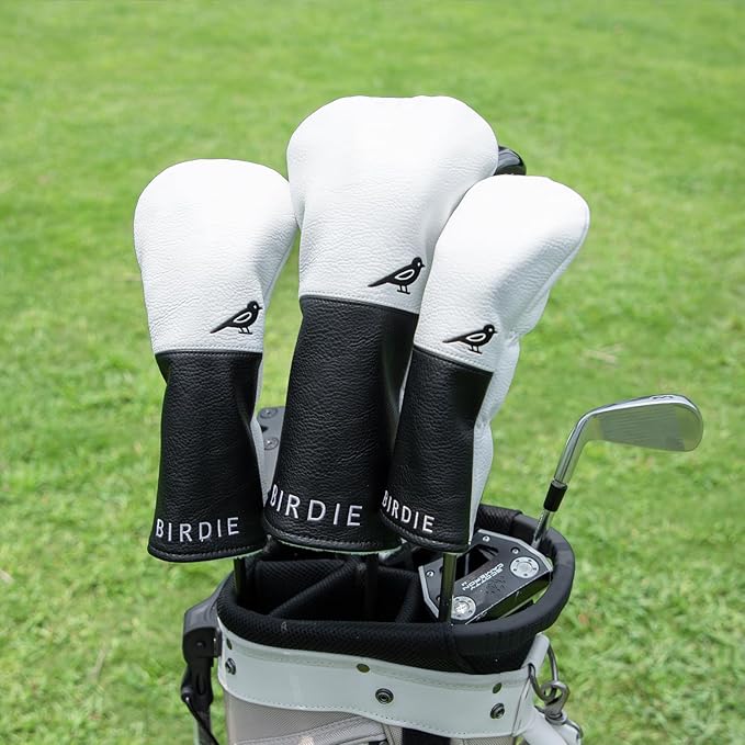 White Black Style Golf Driver, Fairway Woods & Hybrids Headcover Set