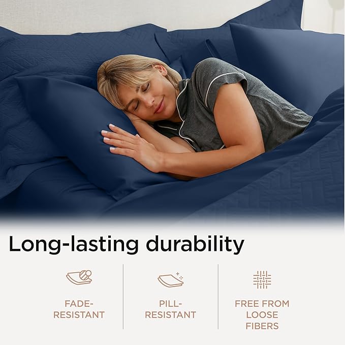 Threadmill Luxury 800 Thread Count Twin 100% Cotton Sheets - Folkstone Blue Sateen Weave Bed-Sheets, Better Than Egyptian Cotton,3 Pc Solid Soft Bedding Set, Fits 15" Deep Pocket