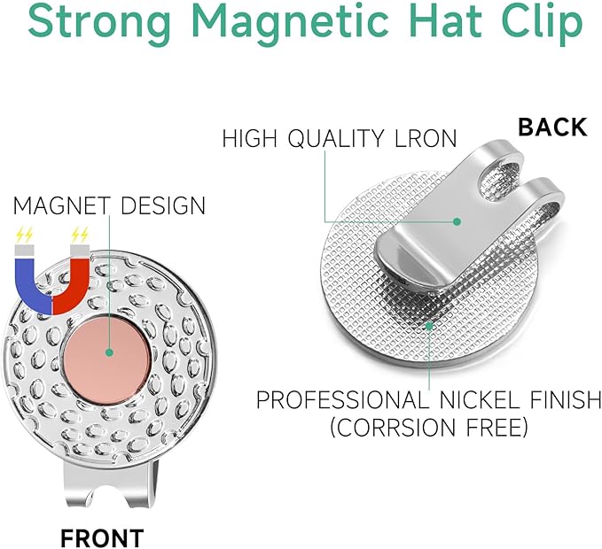 Magnetic Golf Ball Marker Clips, Funny Golf Ball Markers with Magnetic Clip, Enamel Golf Ball Markers Hat Clip Magnet for Men Women Golfer Gifts