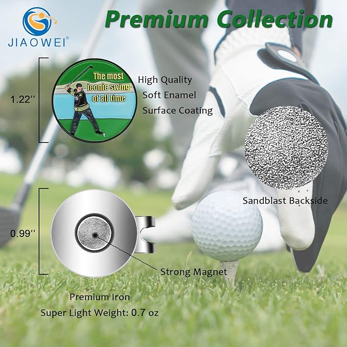 Enamel Golf Ball Marker with Magnetic Hat Clip - Funny Golf Accessories - Great Gift for Golf Lovers