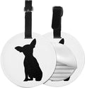 Chihuahua Dog Luggage Tags for Suitcases, Pu Leather Baggage Tags Identifiers for Travel, Name Id Label for Baggage Bag Women Men