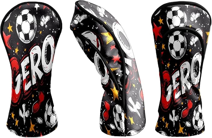 Premium Leather Golf Club Headcovers,Orange Cat Fits Driver Hybrid Fairway 3/5 Wood,with Scratch-Resistant Lining, Gift for Men and Women