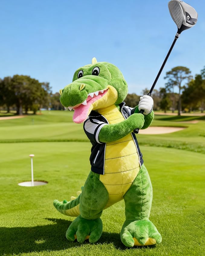 Big Teeth Funny Plush Driver Headcover Animal, Groundhog Gopher Penguin Driver Head Cover for 460cc Club, Sloth Leprechaun Crocodile Golf Head Covers for Woods and Driver Protector