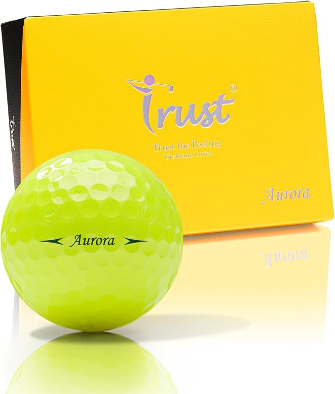 Trust Golf Balls - Aurora & Rosa Crystal Urethane Series | Eye-Catching & Easy to Spot | Maximum Distance, Soft Feel, Straight Flight, & Greenside Control | Blue, Orange, Pink, Yellow | 12 or 48 Balls