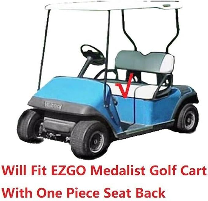 Huskey Parts Company 4PCS Charcoal Gray Golf Cart Seat Cover Diamond Stitching for EZGO TXT 1994-2013, Marine Grade Vinyl, Custom Fit, Staple On