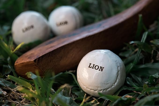 Authentic Feathery Lion Half Golf Ball in Resin Showing Feathers Paperweight