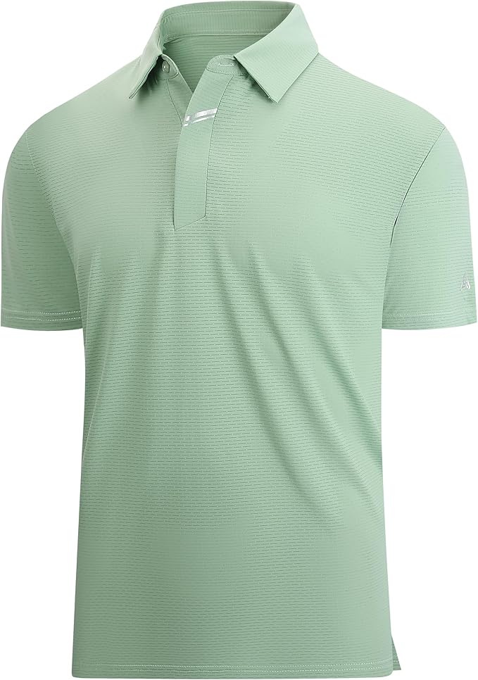 Esabel.C Jacquard Golf Shirts for Men Moisture Wicking Short Sleeve Performance Dry Fit Active Mens Polo Shirts